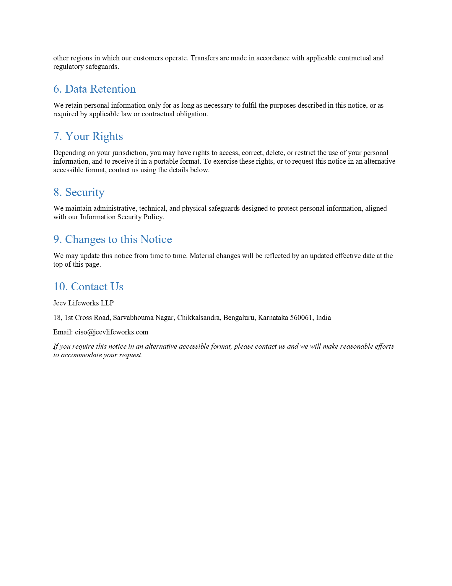 Privacy Notice - Page 2